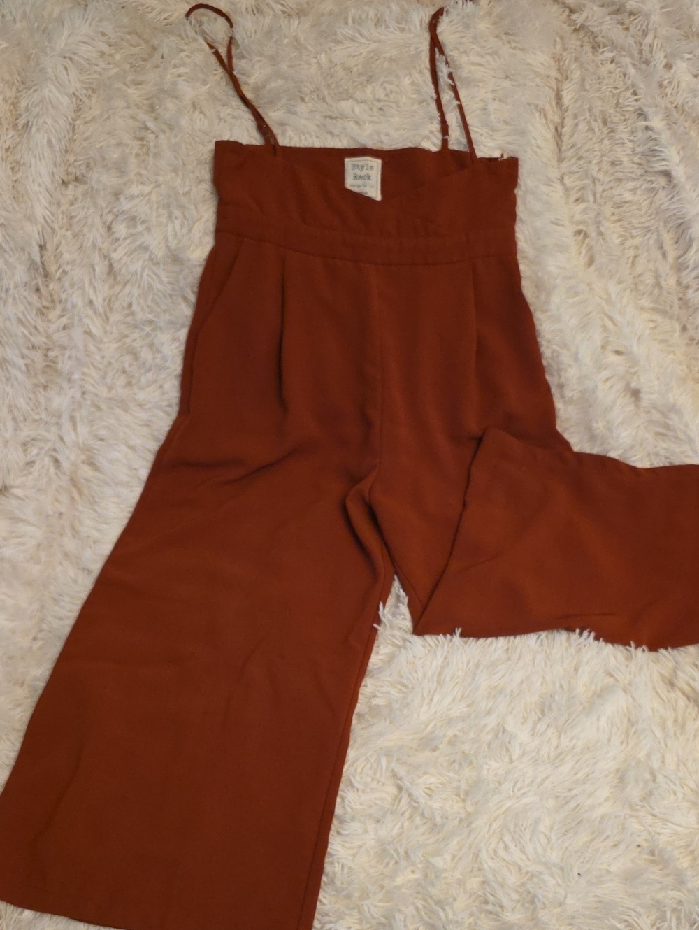Style Rack Rust Spaghetti-Strap Wide-Leg Jumpsuit - Picture 2 of 5